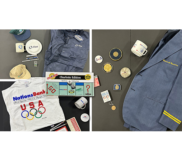 Variety of legacy bank memorabilia items