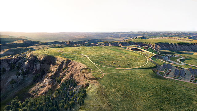 landscape photo of cleared land on top of hill